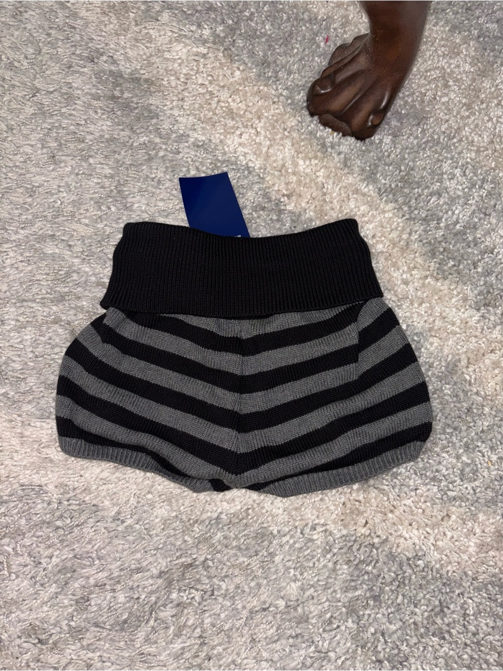 Brandy Melville knit mini shorts in Black Stripe - Picture 3 of 3